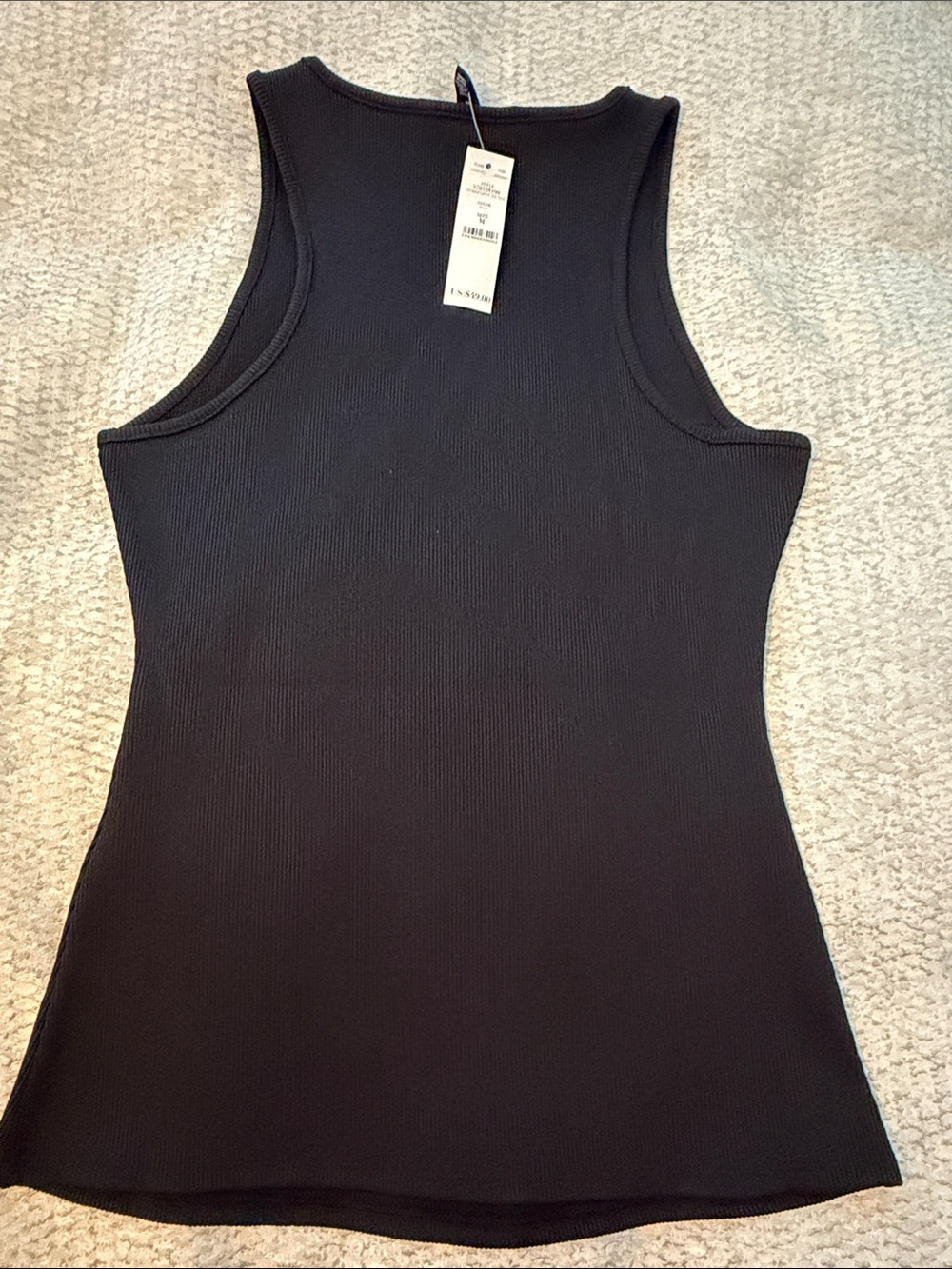 WHBM Black Ribbed Tank Top - Picture 2 of 3